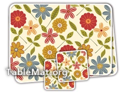 Brown Flowers Table Mats