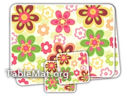Brown Flowers Table Mats