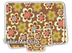 Brown Flowers Table Mats