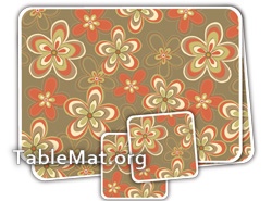 Brown Flowers Table Mats