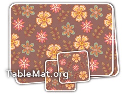 Brown Flowers Table Mats