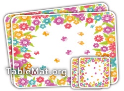 Multi Colored Flowers Table Mat