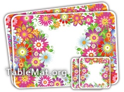 Multi Colored Flowers Table Mat