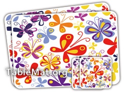 Multi Colored Flowers Table Mat