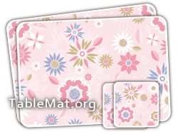 Multi Colored Flowers Table Mat