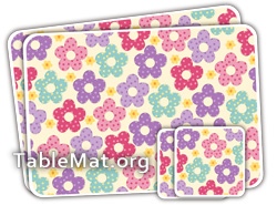 Multi Colored Flowers Table Mat